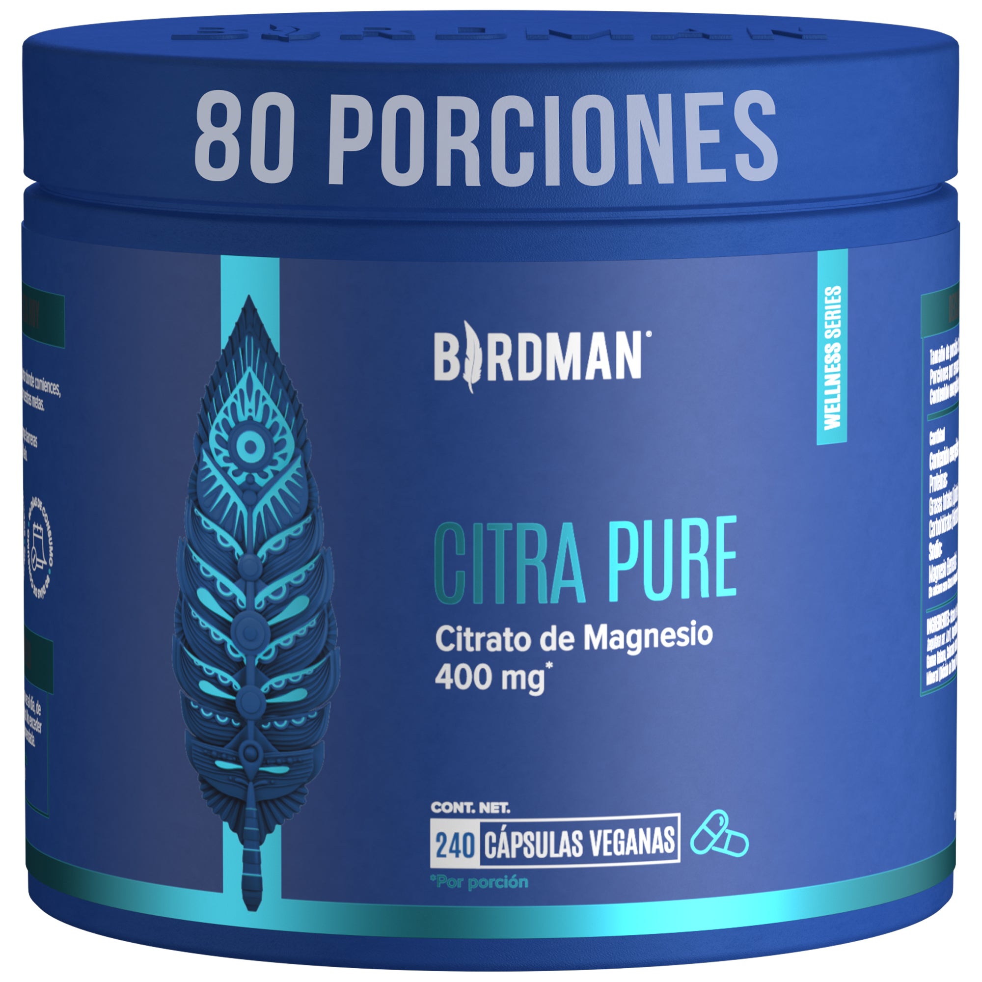 Citrato de Magnesio - 240 Cápsulas - 80 Porciones