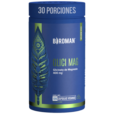 Glicinato de Magnesio - 120 Cápsulas - 30 Porciones