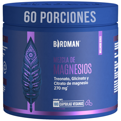 Mag Trifecta 3 en 1: Citrato, Glicinato y Treonato de Magnesio - 180 Cápsulas - 60 Porciones