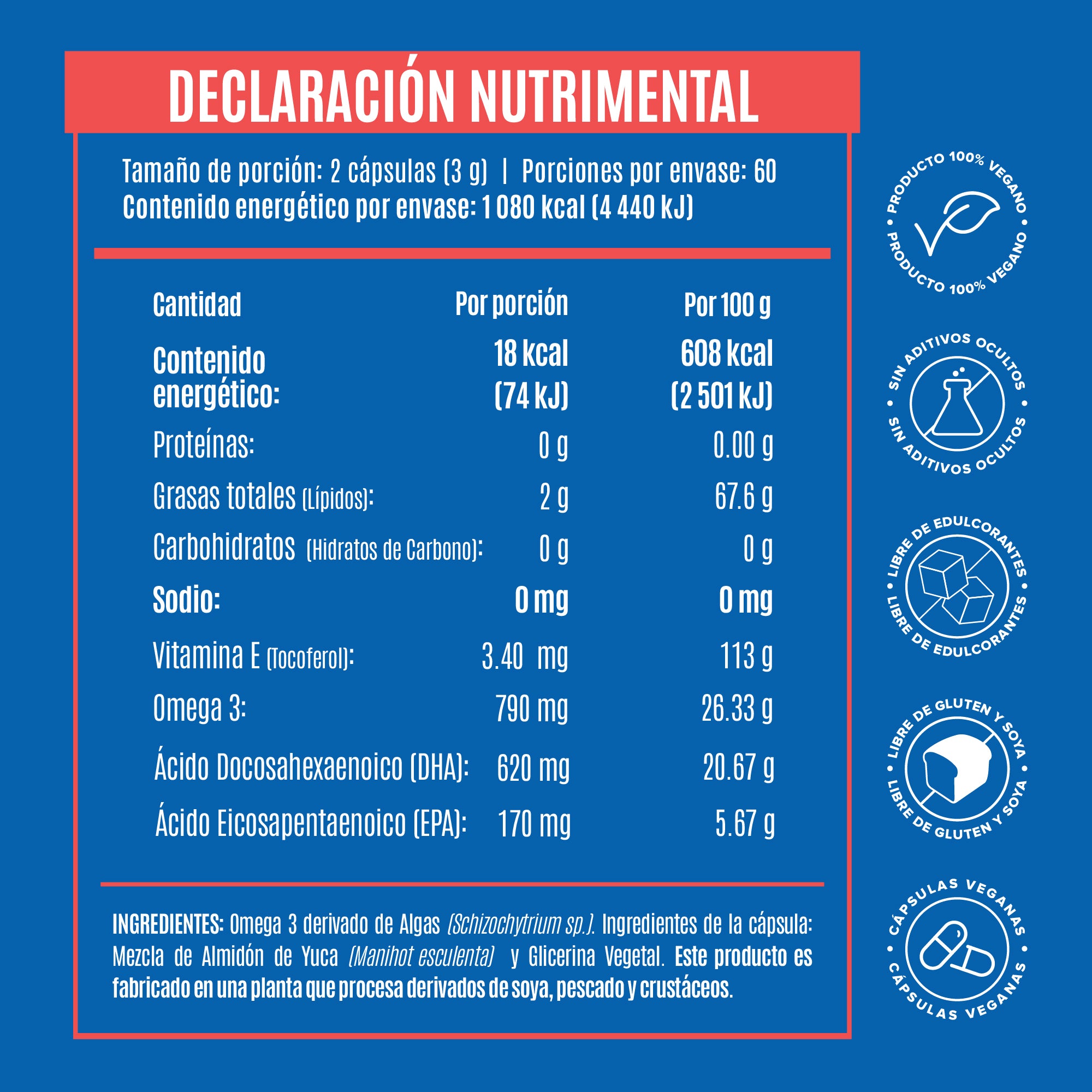 Premium Omega 3 - 120 Cápsulas - 60 Porciones