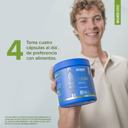 Glicinato de Magnesio - 120  Cápsulas - 30 Porciones