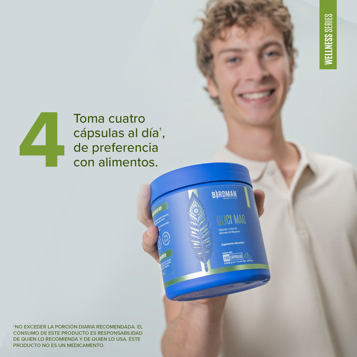 Glicinato de Magnesio - 120  Cápsulas - 30 Porciones