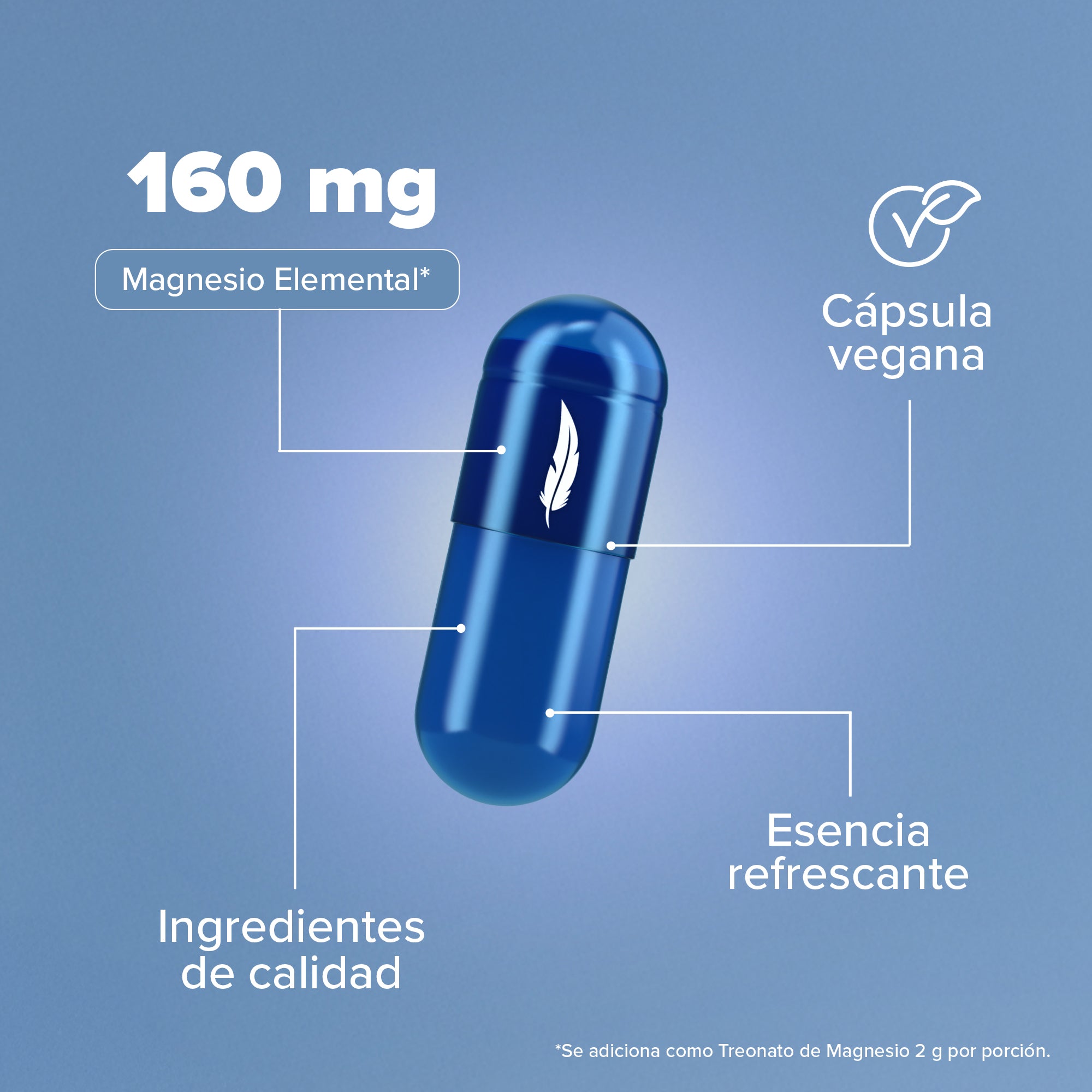 Treonato de Magnesio - 180 Cápsulas - 60 Porciones
