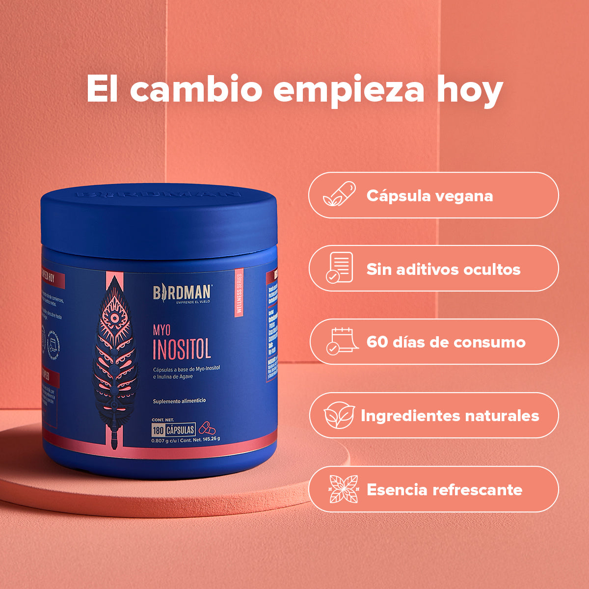 Myo-Inositol - 180 Cápsulas - 60 Porciones