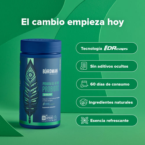 Premium All-In-One Probiotic - Probióticos con 50 Billones de UFC - 120 Cápsulas