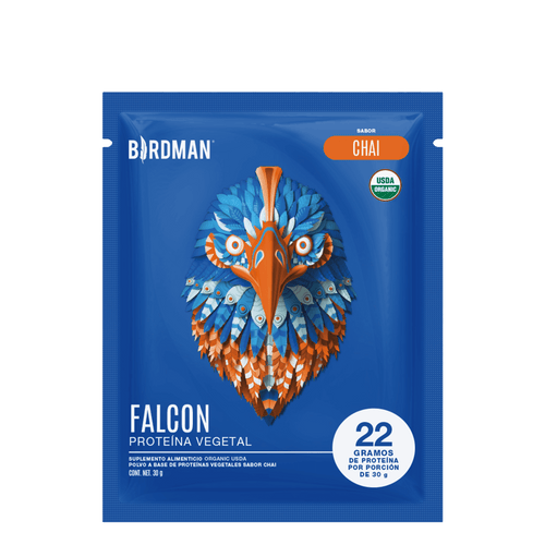Falcon Protein - Proteína Vegana Orgánica en Polvo - Chai 12 Pack Sobres