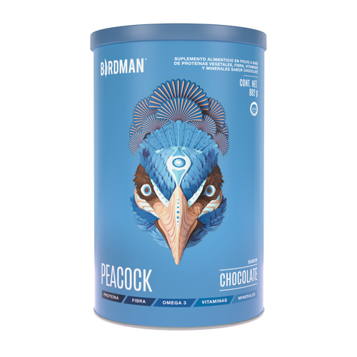 Peacock Plant Meal Proteína en Polvo con 11 Vitaminas & Omega 3 - Chocolate 882 g
