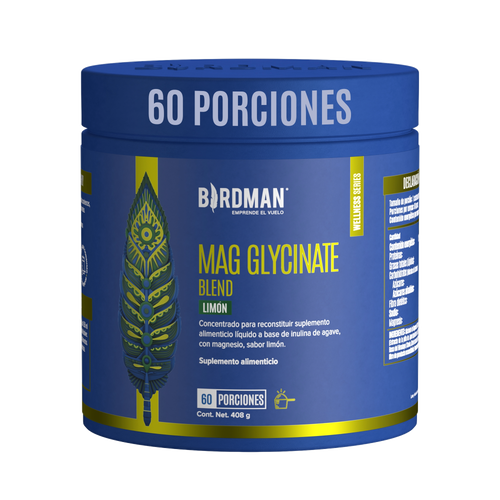Mag Glycinate Blend - Glicinato y Citrato de Magnesio en Polvo - Sabor Limón - 60 Porciones