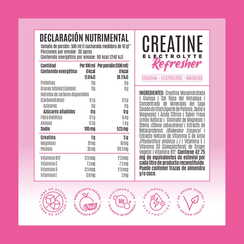 Creatine Electrolyte Refresher - Pink Lemonade - 30 Porciones - Pack