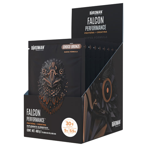 Falcon Performance Proteína en Polvo con Creatina & BCAAs - Choco Bronze 10 Pack Sobres