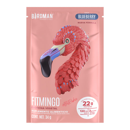 Fitmingo Protein Proteína en Polvo con Inositol & Vitaminas - Blueberry 10 pack sobres