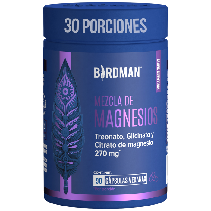 Mag Trifecta 3 en 1: Citrato, Glicinato y Treonato de Magnesio - 90 Cápsulas - 30 Porciones