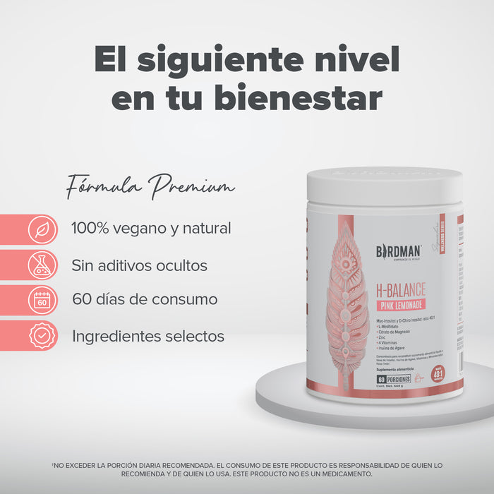 H-Balance: Inositol con Magnesio y Vitaminas - Pink Lemonade - 444g