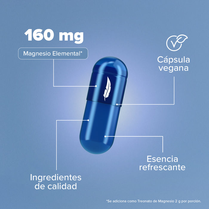 Treonato de Magnesio - 90 Cápsulas - 30 Porciones