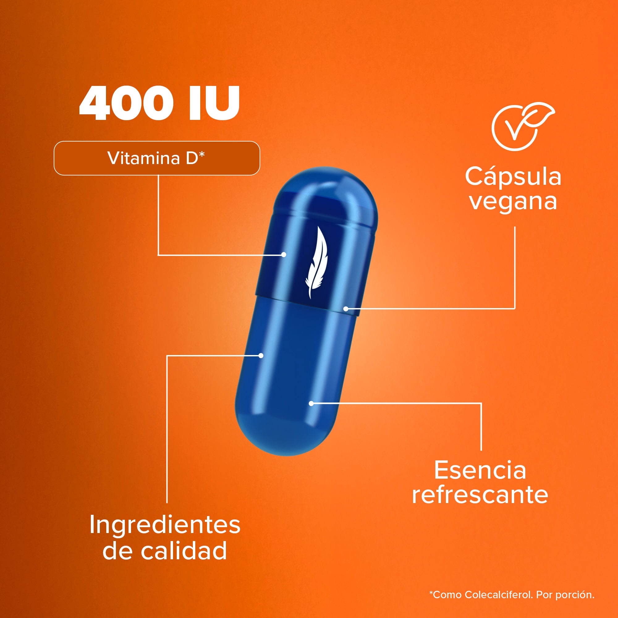 Vitamina D3 - 120 Cápsulas - 120 Porciones