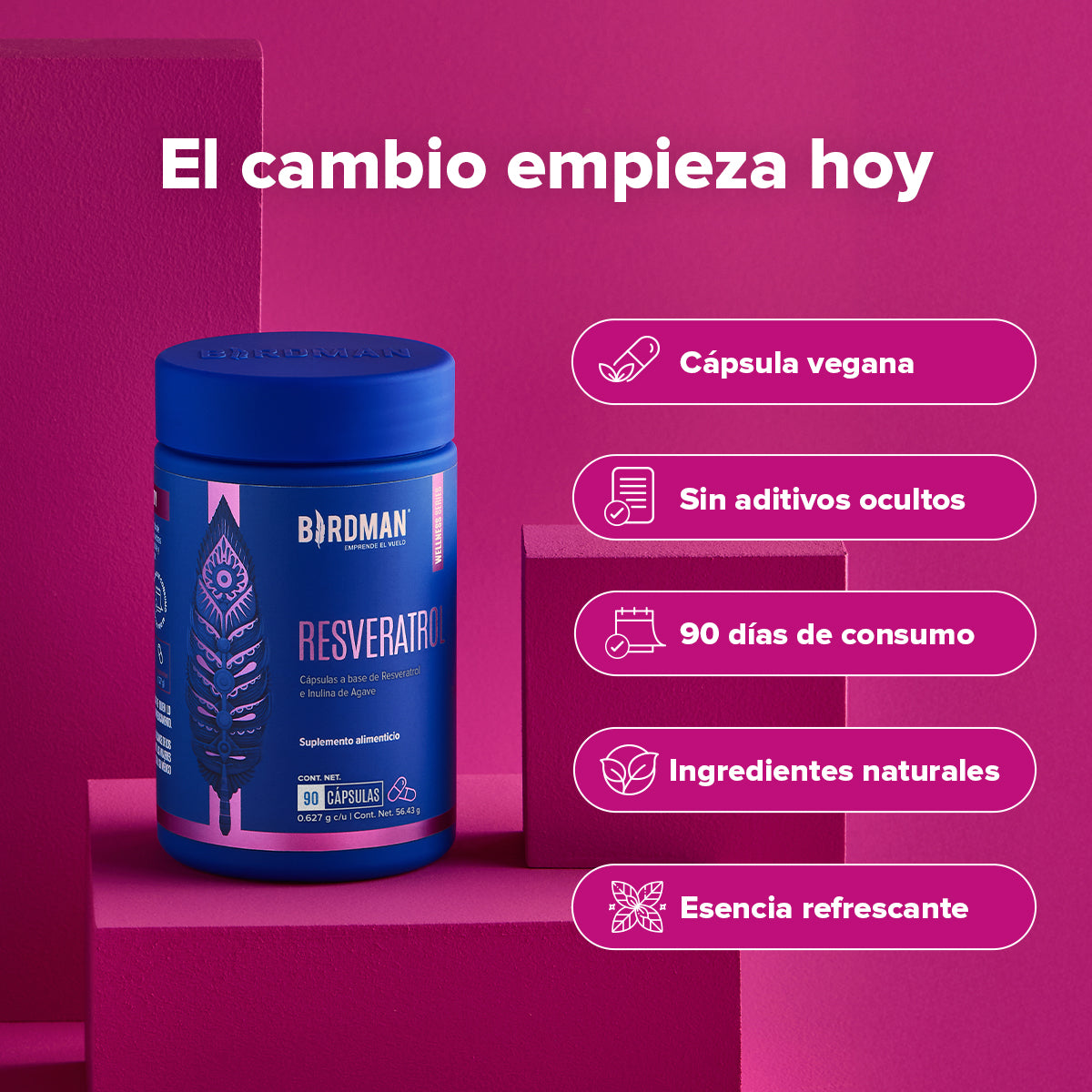 Resveratrol - 90 Cápsulas - 90 Porciones