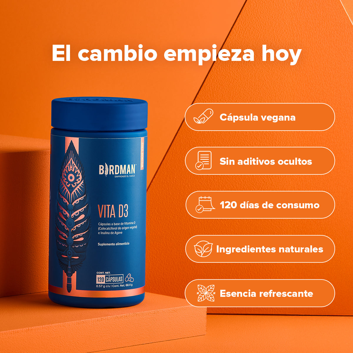 Vitamina D3 - 120 Cápsulas - 120 Porciones