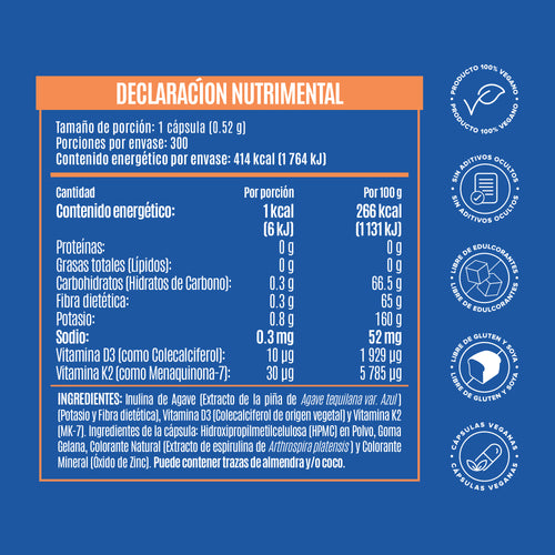 Vitamina D3 + K2 - 300 Porciones