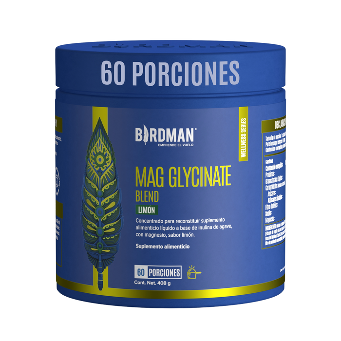Mag Glycinate Blend - Glicinato y Citrato de Magnesio en Polvo - Sabor Limón - 60 Porciones