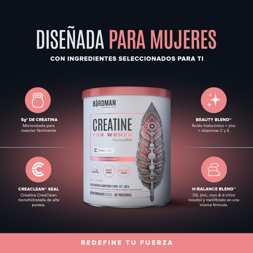 Creatine for Women - Sabor Pink Lemonade - 40 Porciones