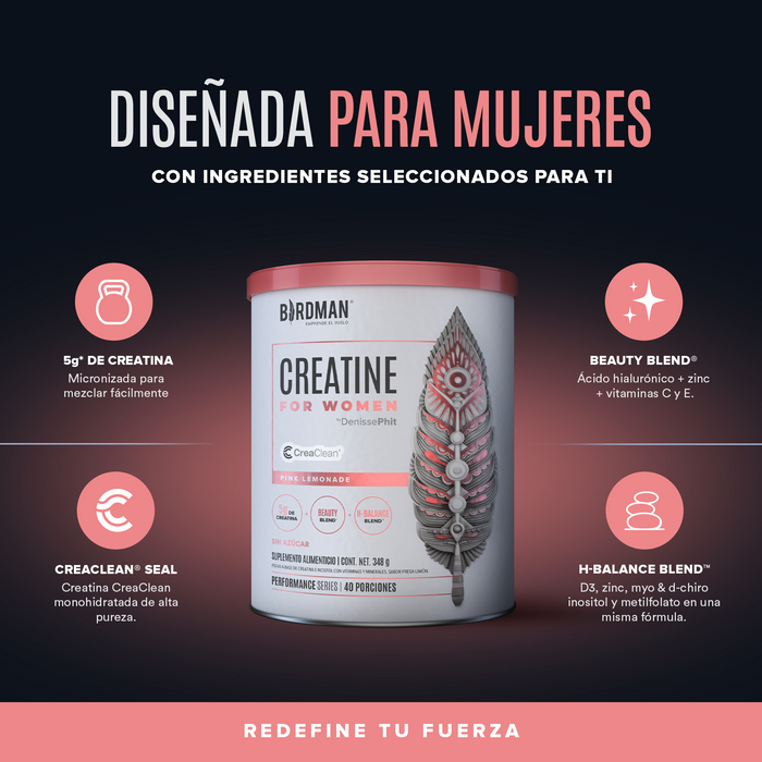 Creatine for Women - Sabor Pink Lemonade - 40 Porciones