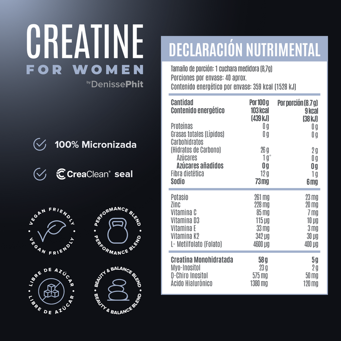 Creatine for Women - Sin Sabor - 40 Porciones
