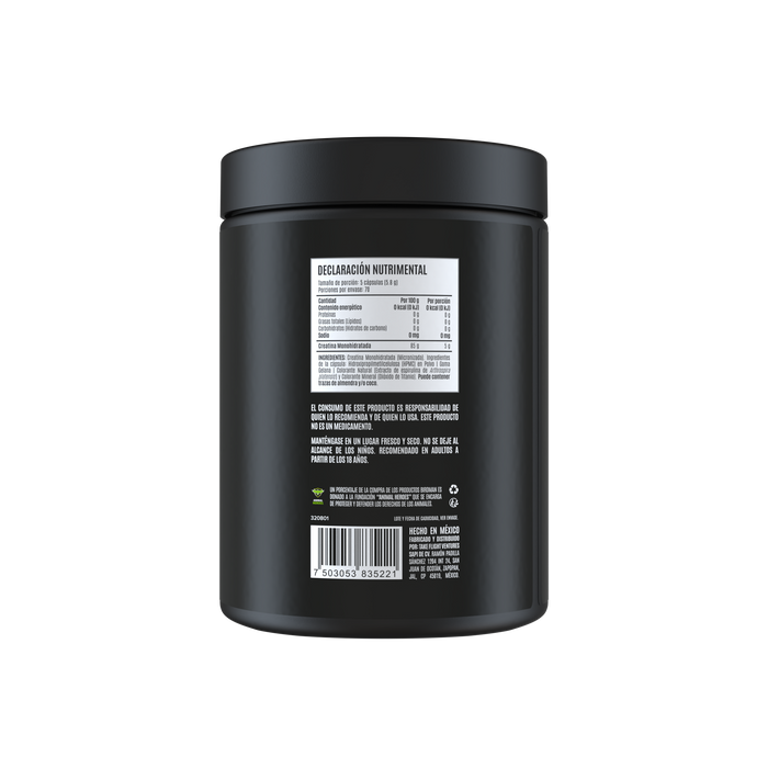 Creatina Monohidratada en Cápsulas 350 Cápsulas, Preworkout, 70 Porciones, Sin Sabor
