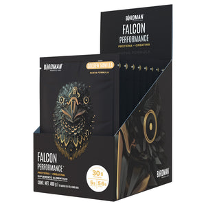 Falcon Performance Proteína en Polvo con Creatina & BCAAs - Golden Vanilla 10 Pack Sobres
