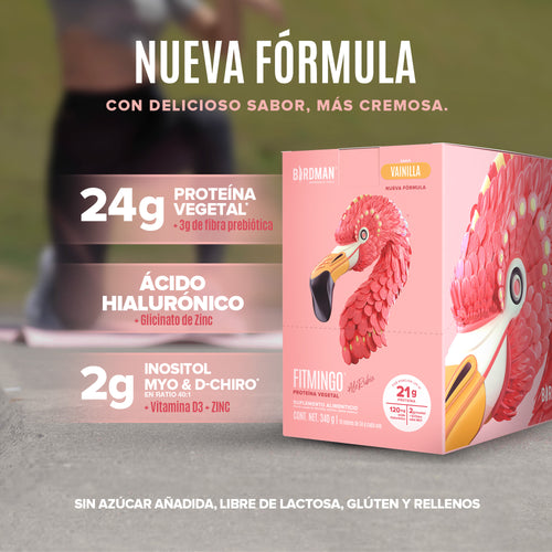 Fitmingo Protein Proteína en Polvo con Inositol & Vitaminas - Vainilla 10 pack sobres
