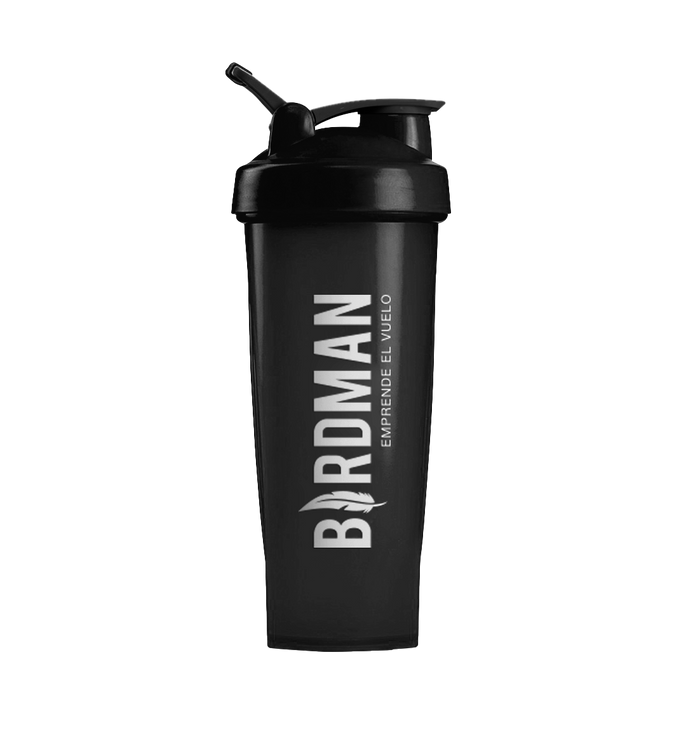 Botella Shaker Birdman Negro pack