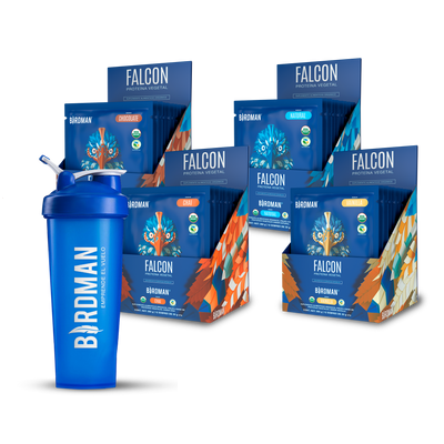 Travel Pack - 4pk Falcon Protein (48 Sobres) + Shaker bundle