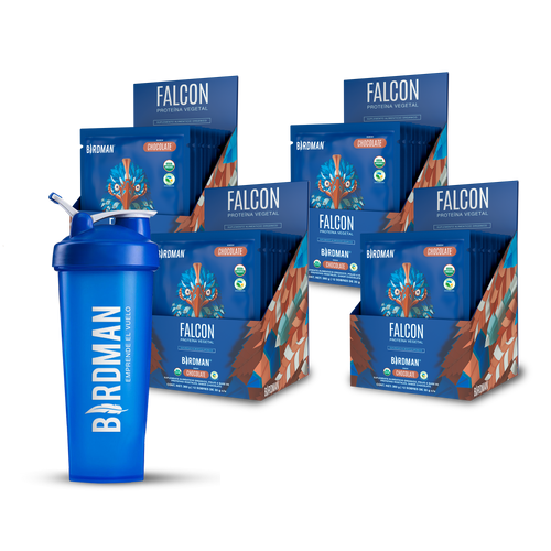 Travel Pack - 4pk Falcon Protein (48 Sobres) + Shaker bundle