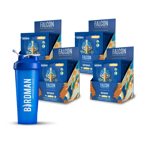 Travel Pack - 4pk Falcon Protein (48 Sobres) + Shaker bundle